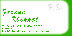 ferenc klippel business card